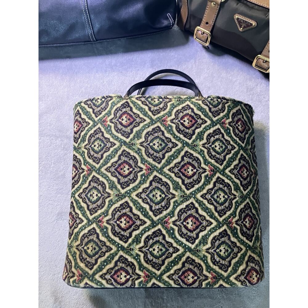 Vintage Shoulder Bag Purse, Unbranded Floral Print Green - Picture 3 of 10